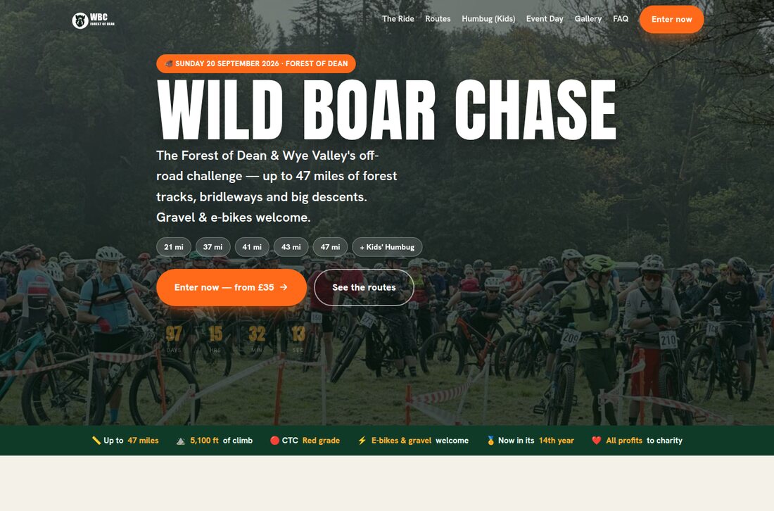 Wild Boar Chase website by Graith Internet